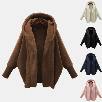Осенний свитер 2022 Года, Женское пальто с капюшоном, однотонные куртки с длинными рукавами для женщин