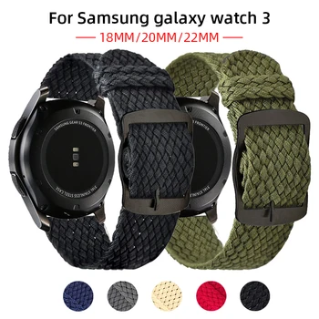 Дышащий Нейлоновый Тканый Ремешок с Петлей Для Samsung Galaxy Watch 4 Classic Band 46 мм/42 мм Active2 40 мм 44 мм Amazfit Ремешок Для Часов 20 мм 22 мм