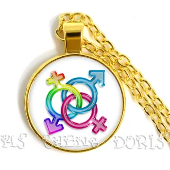 2019 Новое Модное Стеклянное ожерелье с цветами Радуги, Хрустальные Ожерелья с подвесками Для бисексуалов, ЛГБТ, гей-Парада, Ювелирный подарок