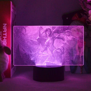 League Of Legends Фигурки LOL, 3D лампа с изображением, Светодиодный аккумулятор, USB Ночник, RGB Неоновый игровой стол для гостиной, украшение для дома