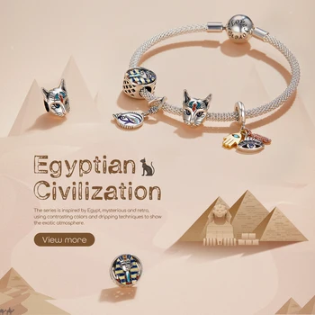 WOSTU Egypt Bastet & Eyes Note, подвеска из стерлингового Серебра 925 Пробы, оригинальный браслет, подходит для женщин, ювелирные изделия FIC1857