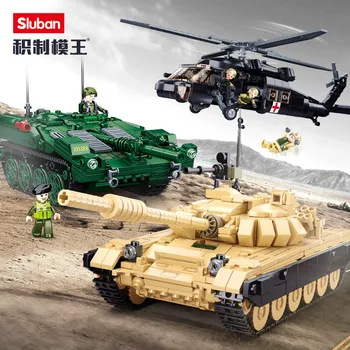 2022 НОВЫЙ Военный STRV103 Основной боевой танк T-72B3 MBT, кирпичи, Армейский вертолет, Оружие, Креативные строительные блоки, детские игрушки