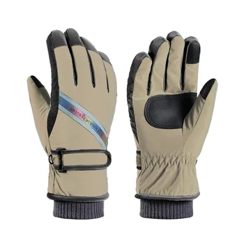 Лыжные перчатки, женские зимние, новый стиль, плюс бархатные утолщенные светоотражающие спортивные перчатки для верховой езды, теплые ветрозащитные перчатки от холода, перчатки