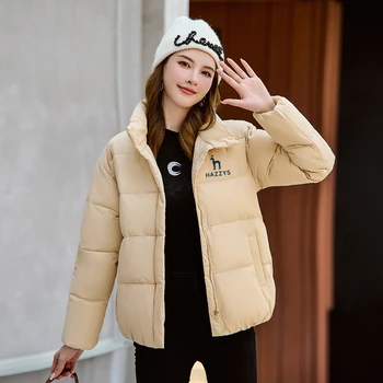 Новая зимняя хлопковая одежда для отдыха, Женская Y2K, многофункциональная куртка-пуховик на молнии с двумя карманами, толстое пальто, корейская версия зимы
