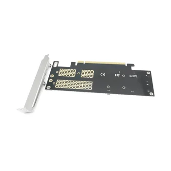 3 в 1 Плата подключения настольного компьютера PCIE X16 к M.2 M Ключу NVME SSD + M.2 B Ключ SATA SSD + Карта адаптера MSATA SSD