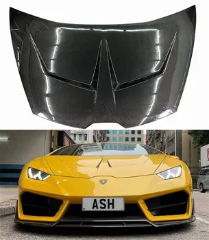 Для Lamborghini Huracan LP580/LP610/EVO 2014-2018 1016 Стиль Высококачественный Передний Бампер Из Настоящего Углеродного Волокна, Вентиляционная Крышка Капота Двигателя