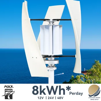 【Отсутствие поддельной мощности】 Высокоэффективная Вертикальная ветряная турбина Jupiterwing С гибридной Солнечной системой, 3 лопасти мощностью не более 800 Вт