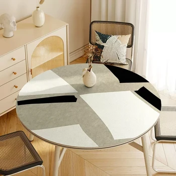 кожаная круглая скатерть для стола, изготовленный на заказ овальный коврик для стола, клеенка, водонепроницаемое покрытие стола