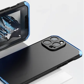 Роскошные Противоударные Металлические Чехлы Для Iphone 14 13 Pro Max Plus Mini Case Из Жесткого Алюминиевого Сплава с Гибридной Пластиковой Задней крышкой