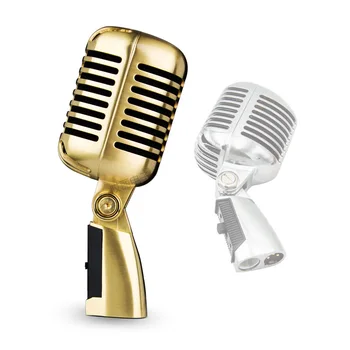 Микрофон в винтажном стиле Студийный Проводной Классический Ретро Конденсаторный микрофон с подставкой Профессиональный микрофон KTV