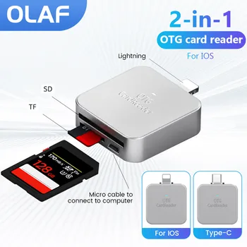 Olaf iPhone Type C SD TF Card Reader OTG Адаптер Для Чтения карт памяти для ПК Macbook iPhone 14 13 12 Pro iOS 13 Выше