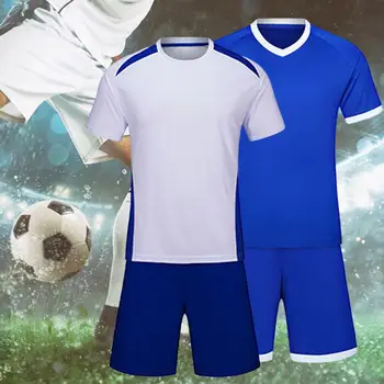 1 Комплект Спортивной футболки унисекс, шорты контрастного цвета, впитывающие пот, спортивная одежда для взрослых, футбольная майка для занятий спортом, комплект футбольной формы