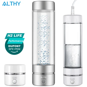 Бутылка Для генератора воды с молекулярным водородом H2Life Performance DuPont SPE + PEM, Двухкамерный ионизатор + Устройство для ингаляции H2