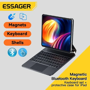 Беспроводная клавиатура Essager Bluetooth для iPad Pro 11 12,9 дюймов 2022 2021 2020 Smart Magic Keyboard для iPad Air 4 5 чехол-клавиатура