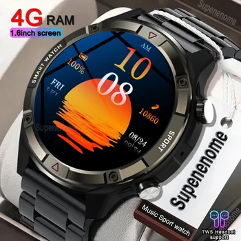 Новые Умные часы Мужские 4 ГБ Локальной музыки 1,6 дюймовый Большой экран Всегда отображающий время Bluetooth Вызова Smartwatch Для huawei xiaomi