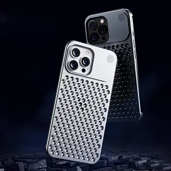 Чехол из алюминиевого сплава для Iphone 13 14 Pro, чехол для iPhone, Полый, рассеивающий тепло, Защита от падения, подходит для Apple C2A7
