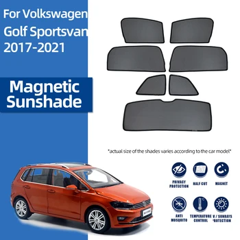 Для Volkswagen VW Golf Sportsvan 2014-2020 Солнцезащитный Козырек На Заднее Боковое Стекло Магнитный Автомобильный Козырек От Солнца Шторка Рамы Переднего Лобового стекла