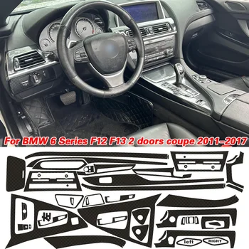Для BMW 6 серии F12 F13 coupe Внутренняя Центральная панель управления, Дверная ручка, 5D Наклейки из углеродного волокна, наклейки для стайлинга автомобилей, аксессуары