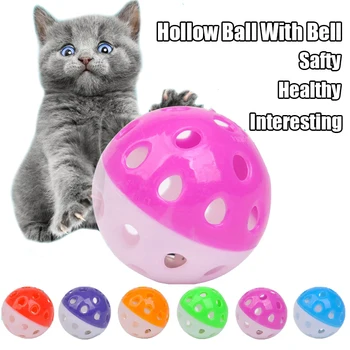 Игрушки для кошек Мяч с колокольчиком, Играющая Погремушка, Царапающий Пластиковый мяч, Интерактивные игрушки для дрессировки кошек, Аксессуары для домашних животных, принадлежности для кошек