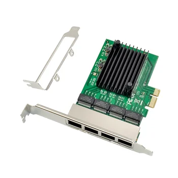 RJ45 4-Портовая Гигабитная Сетевая карта Ethernet Сервер PCIE Адаптер сетевой карты Интерфейс PCI-E X1