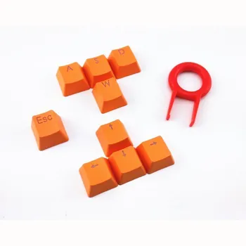 Оранжевые 9 клавиш из ПБТ с подсветкой, полупрозрачные колпачки для механической клавиатуры Cherry MX