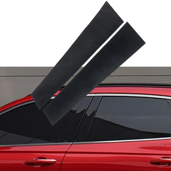 Автомобильные Стойки для Genesis GV70, дверное окно из углеродного волокна, наклейки для отделки передней стойки, Защитная палочка, Аксессуары для украшения