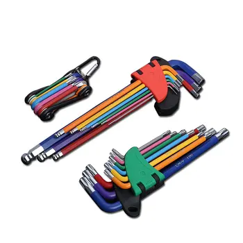 9ШТ Шестигранный ключ 1,5 мм-10 мм Ручной инструмент с длинной рукояткой Набор шестигранных ключей L-образный ключ Комплект для шестигранного винта