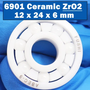 6901 Полностью керамический подшипник (1 шт.) 12*24*6 мм Материал ZrO2 6901CE Все шарикоподшипники из циркониевой керамики 6901