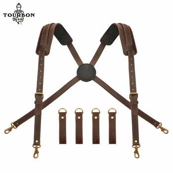 Кожаный Пояс для инструментов Tourbon Подтяжки Сверхмощный Пояс для строительных инструментов для плотников, Полностью Регулируемый Каркасный Деревообрабатывающий Мужской