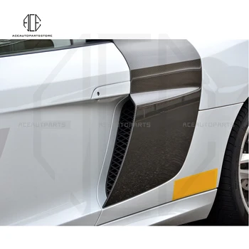 1 Пара ДВУХСТОРОННИХ Кованых Накладок на Боковую панель Боковой Двери из Углеродного Волокна, Украшение Топливного бака, Дверные Планки для Audi R8 V8 V10 08-15
