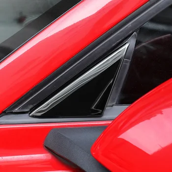 Автомобильное окно с рисунком из нержавеющей стали и углеродного волокна, Треугольная наклейка, Наружное украшение для 15-20 аксессуаров Ford Mustang
