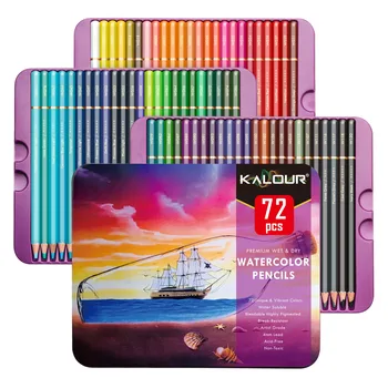 Профессиональные акварельные карандаши Kalour, 72 цветных карандаша Для рисования для взрослых, раскраски для начинающих художников, дети