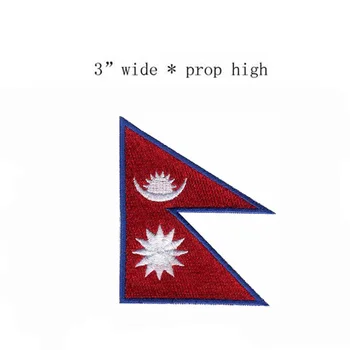 Нашивки с логотипами флага Непала с вышивкой, утюг шириной 3 дюйма