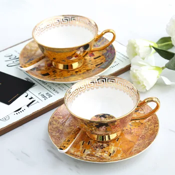Кофейные чашки в европейском стиле, Роскошные Чашки из костяного фарфора, Тарелки, Чашки для послеобеденного чая, Золотые керамические чашки, Чашки для послеобеденного чая