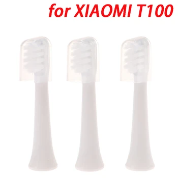 3 шт. сменных головок электрических зубных щеток для XIAOMI T100, отбеливающих, с мягкой вакуумной щетиной, насадки для щетки