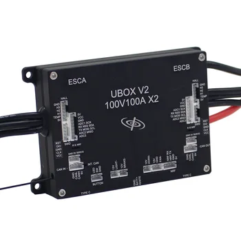 100 В 200А, Двухмоторный контроллер Ubox V2 с приемником 2,4 ГГц, встроенная база на VESC для электрического скутера, робота-скейтборда
