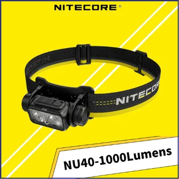 NITECORE NU40 1000 люмен USB-C Перезаряжаемый, 5 режимов освещения, встроенный аккумулятор емкостью 2600 мАч 18650, Налобный фонарь