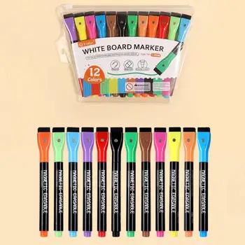Канцелярские принадлежности Яркие Магнитные Жидкие маркеры Ручки для белых досок Календари Windows 12 Красочных для Офиса для Белой доски