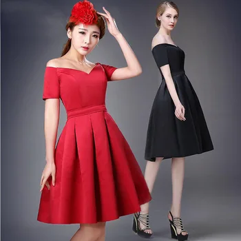 Новинка 2015, винно-красное короткое женское платье с коротким рукавом, вечерние платья плюс размер, клубное платье для выпускного вечера