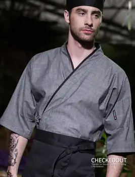 Униформа шеф-повара японских суши, весенние рабочие топы, мужская куртка для ресторана, Кимоно
