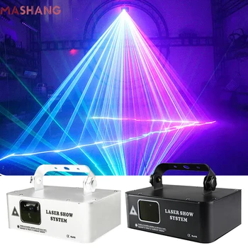 500 МВт RGB Лазерный луч Линейный сканер Проектор Свет для Дискотеки DJ Сцена Освещение Спецэффектов Светодиодная вечеринка Клубный бар DMX Огни