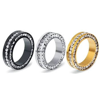 Самое продаваемое Обручальное кольцо из нержавеющей стали 316l, Модные Женские Хрустальные Обручальные кольца, Ювелирные изделия Оптом