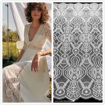 Европейский дизайн, белоснежная кружевная ткань, женское длинное платье, материал для шитья, хорошее качество, рекомендуем 3 м!