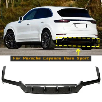 Для Porsche Cayenne Base Sport 4 Двери 2018-2020 Задний Диффузор, Спойлер Из Углеродного Волокна, Автомобильный Диффузор Заднего Бампера, Спойлер для губ