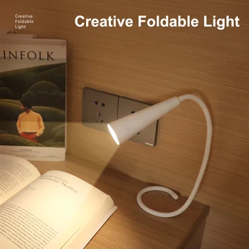 Светодиодный Гибкий Светильник для книг, USB Перезаряжаемый Прикроватный ночник, Защита глаз, Складная настольная лампа для чтения, освещение для кабинета, спальни