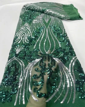 Новейшая африканская кружевная ткань 2023, Высококачественная французская Сетчатая Кружевная ткань, Расшитая пайетками Для Свадебного платья