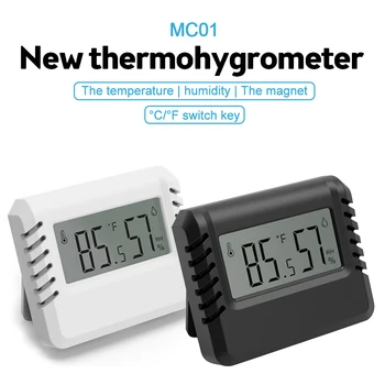 Ультратонкий цифровой ЖК-дисплей, удобный датчик температуры в помещении, измеритель влажности, термометр-гигрометр с присоской