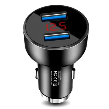 Портативный светодиодный вольтметр с двумя USB Qc 3,0, универсальное прочное автомобильное зарядное устройство, многофункциональный прикуриватель для мобильных телефонов