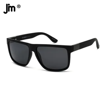 JM Винтажные Квадратные мужские И женские Солнцезащитные очки Поляризованные Полосатые ножки Металлическое украшение UV400