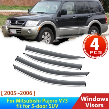 4x Автомобильный Оконный Козырек для Mitsubishi Pajero V73 2005 ~ 2006 Montero 5-дверный внедорожник Аксессуары Ветровые Дефлекторы Дождевик для Бровей Защитный Тент